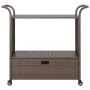 Barwagen mit Schublade aus braunem synthetischem Rattan, 100 x 45 x 97 cm von vidaXL, Küchen- und Speisewagen - Ref: Foro24-3...