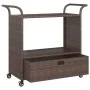 Bar cart with drawer brown synthetic rattan 100x45x97 cm by vidaXL, Kitchen and dining carts - Ref: Foro24-316662, Price: 177...