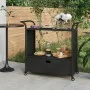 Bar cart with black synthetic rattan drawer 100x45x97 cm by vidaXL, Kitchen and dining carts - Ref: Foro24-316663, Price: 178...
