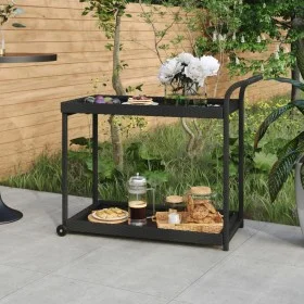 Black synthetic rattan bar cart 100x45x83 cm by vidaXL, Kitchen and dining carts - Ref: Foro24-316666, Price: 93,80 €, Discou...