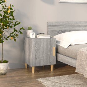 Mesita de noche madera contrachapada gris Sonoma Mesita de noche madera contrachapada gris Sonoma