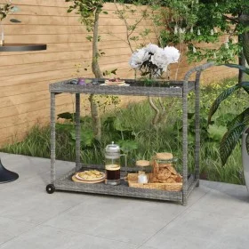 Gray synthetic rattan bar cart 100x45x83 cm by vidaXL, Kitchen and dining carts - Ref: Foro24-316667, Price: 95,09 €, Discoun...