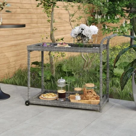 Gray synthetic rattan bar cart 100x45x83 cm by vidaXL, Kitchen and dining carts - Ref: Foro24-316667, Price: 95,09 €, Discoun...