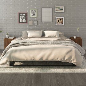 Mesita de noche 2 uds madera contrachapada color roble marrón Mesita de noche 2 uds madera contrachapada color roble marrón