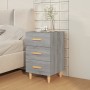 Mesita de noche madera de ingeniería gris Sonoma 40x40x66 cm