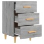 Mesita de noche madera de ingeniería gris Sonoma 40x40x66 cm