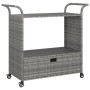 Bar cart with gray synthetic rattan drawer 100x45x97 cm by vidaXL, Kitchen and dining carts - Ref: Foro24-316664, Price: 176,...