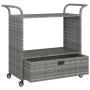 Bar cart with gray synthetic rattan drawer 100x45x97 cm by vidaXL, Kitchen and dining carts - Ref: Foro24-316664, Price: 176,...