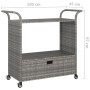 Bar cart with gray synthetic rattan drawer 100x45x97 cm by vidaXL, Kitchen and dining carts - Ref: Foro24-316664, Price: 176,...
