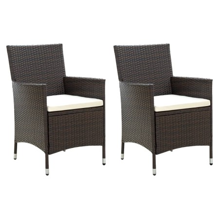 Gartenstühle mit Kissen 2 Einheiten synthetisches Rattan braun von vidaXL, Gartenstühle - Ref: Foro24-316679, Preis: 171,72 €...