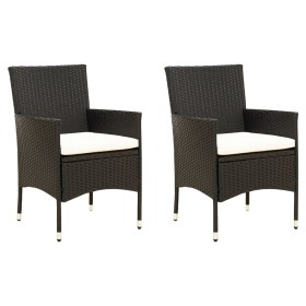 Garden chairs 2 units with black synthetic rattan cushions by vidaXL, Garden chairs - Ref: Foro24-316680, Price: 121,17 €, Di...