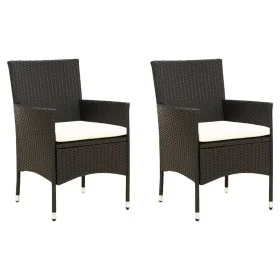 Garden chairs 2 units with black synthetic rattan cushions by vidaXL, Garden chairs - Ref: Foro24-316680, Price: 119,77 €, Di...