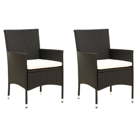 Garden chairs 2 units with black synthetic rattan cushions by vidaXL, Garden chairs - Ref: Foro24-316680, Price: 121,17 €, Di...