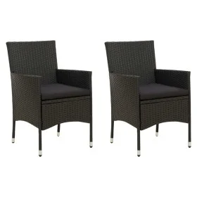Garden chairs 2 units with black synthetic rattan cushions by vidaXL, Garden chairs - Ref: Foro24-316681, Price: 143,82 €, Di...