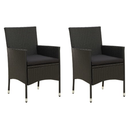 Garden chairs 2 units with black synthetic rattan cushions by vidaXL, Garden chairs - Ref: Foro24-316681, Price: 156,70 €, Di...