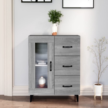 Aparador de madera de ingeniería gris Sonoma 69,5x34x90 cm