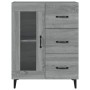 Aparador de madera de ingeniería gris Sonoma 69,5x34x90 cm