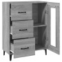 Aparador de madera de ingeniería gris Sonoma 69,5x34x90 cm