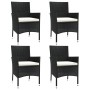 Garden chairs 4 units with black synthetic rattan cushions by vidaXL, Garden chairs - Ref: Foro24-316688, Price: 249,15 €, Di...