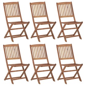 Sillas de jardín plegables 6 uds madera maciza de acacia