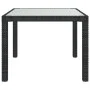 Tempered glass garden table with synthetic rattan, 90x90x75 cm, black. by vidaXL, Garden tables - Ref: Foro24-316698, Price: ...