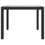 Tempered glass garden table with synthetic rattan, 90x90x75 cm, black. by vidaXL, Garden tables - Ref: Foro24-316698, Price: ...