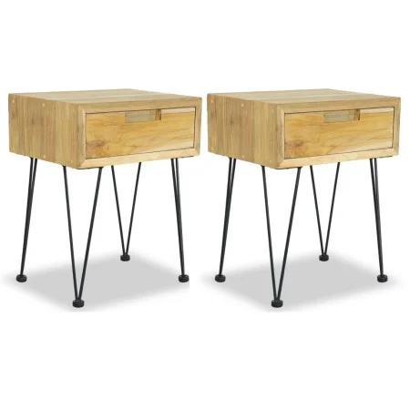 Mesitas de noche 2 unidades teca maciza 40x30x50 cm de vidaXL, Mesitas de noche - Ref: Foro24-3057527, Precio: 150,31 €, Desc...