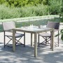 Gartentisch gehärtetes Glas synthetisches Rattan 90x90x75 cm grau von vidaXL, Gartentische - Ref: Foro24-316700, Preis: 128,1...