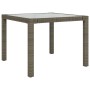 Gartentisch gehärtetes Glas synthetisches Rattan 90x90x75 cm grau von vidaXL, Gartentische - Ref: Foro24-316700, Preis: 128,1...