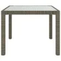 Garden table with tempered glass and synthetic rattan, 90x90x75 cm, gray. by vidaXL, Garden tables - Ref: Foro24-316700, Pric...