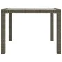 Garden table with tempered glass and synthetic rattan, 90x90x75 cm, gray. by vidaXL, Garden tables - Ref: Foro24-316700, Pric...