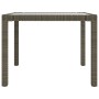 Gartentisch gehärtetes Glas synthetisches Rattan 90x90x75 cm grau von vidaXL, Gartentische - Ref: Foro24-316700, Preis: 128,1...