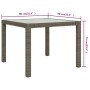 Gartentisch gehärtetes Glas synthetisches Rattan 90x90x75 cm grau von vidaXL, Gartentische - Ref: Foro24-316700, Preis: 128,1...