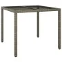 Garden table tempered glass synthetic rattan 90x90x75 cm gray by vidaXL, Garden tables - Ref: Foro24-316701, Price: 73,21 €, ...
