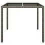 Garden table tempered glass synthetic rattan 90x90x75 cm gray by vidaXL, Garden tables - Ref: Foro24-316701, Price: 73,21 €, ...