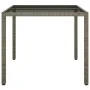 Garden table tempered glass synthetic rattan 90x90x75 cm gray by vidaXL, Garden tables - Ref: Foro24-316701, Price: 73,21 €, ...