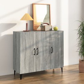 Aparador de madera de ingeniería gris Sonoma 90x34x80 cm Aparador de madera de ingeniería gris Sonoma 90x34x80 cm