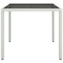 Gartentisch gehärtetes Glas synthetisches Rattan 90x90x75 cm weiß von vidaXL, Gartentische - Ref: Foro24-316702, Preis: 120,0...