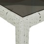 Gartentisch gehärtetes Glas synthetisches Rattan 90x90x75 cm weiß von vidaXL, Gartentische - Ref: Foro24-316702, Preis: 120,0...