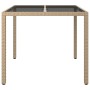 Mesa jardín vidrio templado ratán sintético 90x90x75 cm gris de vidaXL, Mesas de jardín - Ref: Foro24-316703, Precio: 100,15 €