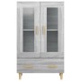 Aparador alto de madera contrachapada gris Sonoma 70x31x115 cm