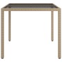Garden table tempered glass synthetic rattan 90x90x75 cm gray by vidaXL, Garden tables - Ref: Foro24-316703, Price: 100,20 €,...