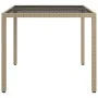 Garden table tempered glass synthetic rattan 90x90x75 cm gray by vidaXL, Garden tables - Ref: Foro24-316703, Price: 99,00 €, ...