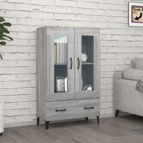 Aparador alto de madera contrachapada gris Sonoma 70x31x115 cm Aparador alto de madera contrachapada gris Sonoma 70x31x115 cm