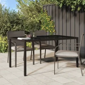 Garden table tempered glass synthetic rattan 150x90x75 cm brown by vidaXL, Garden tables - Ref: Foro24-316704, Price: 135,29 ...