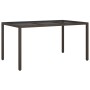Mesa jardín vidrio templado ratán sintético 150x90x75 cm marrón de vidaXL, Mesas de jardín - Ref: Foro24-316704, Precio: 136,...