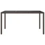 Gartentisch aus gehärtetem Glas und synthetischem Rattan, 150 x 90 x 75 cm, braun von vidaXL, Gartentische - Ref: Foro24-3167...