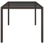 Gartentisch aus gehärtetem Glas und synthetischem Rattan, 150 x 90 x 75 cm, braun von vidaXL, Gartentische - Ref: Foro24-3167...