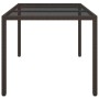 Mesa jardín vidrio templado ratán sintético 150x90x75 cm marrón de vidaXL, Mesas de jardín - Ref: Foro24-316704, Precio: 136,...