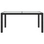 Mesa jardín vidrio templado ratán sintético 150x90x75 cm negro de vidaXL, Mesas de jardín - Ref: Foro24-316705, Precio: 155,0...